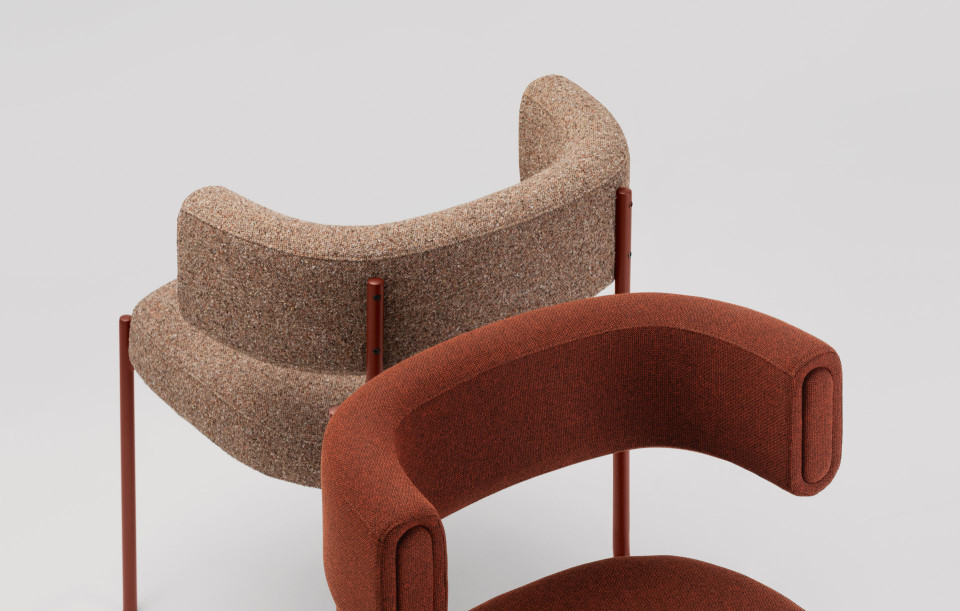 Amelie armchair in fabric design by Roberto Paoli for Midj